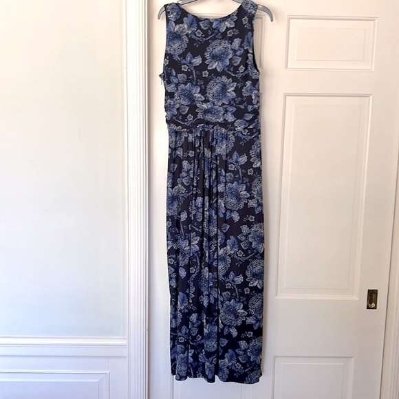 Tommy Hilfiger Navy Floral Blue Maxi Dress Classic Empire Silhouette NEW Size 6 - Picture 11 of 11